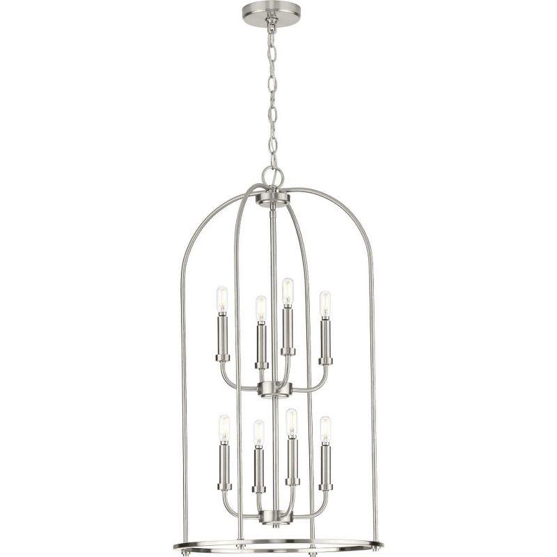 Leyden Matte Black 8-Light Farmhouse Foyer Pendant