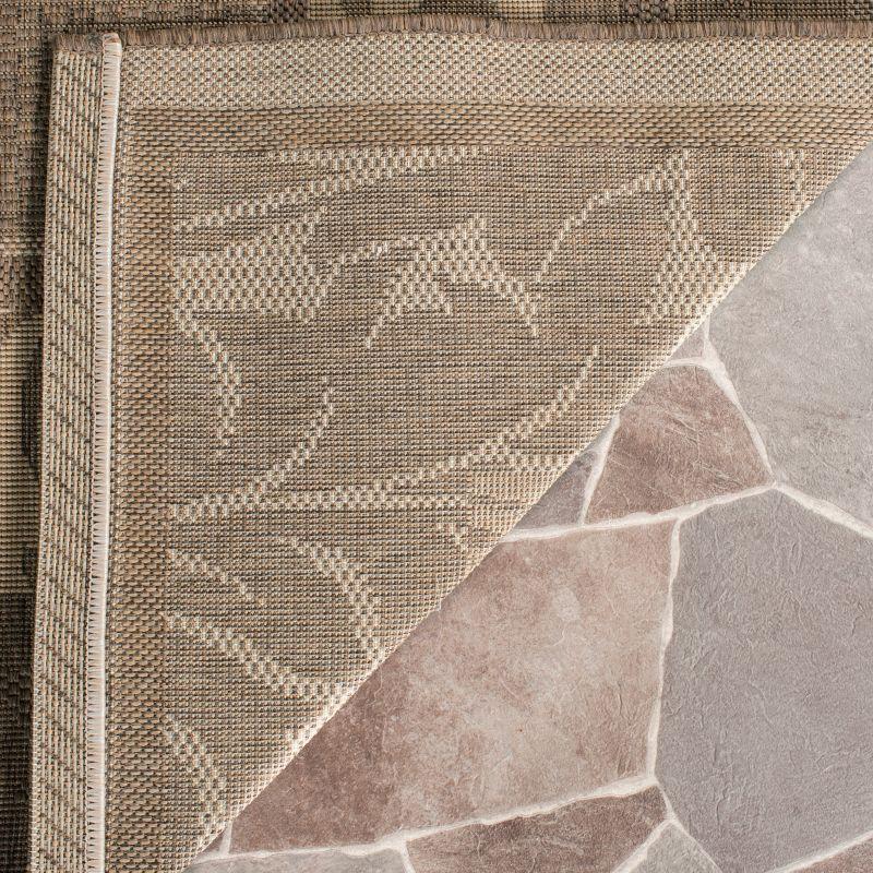 Courtyard CY1704 Power Loomed Indoor and Outdoor Area Rug - Brown/Natural - 6'7"x6'7" - Safavieh