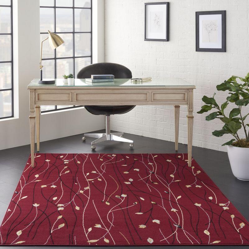 Nourison Grafix Flowing Vines and Blooms Indoor Area Rug