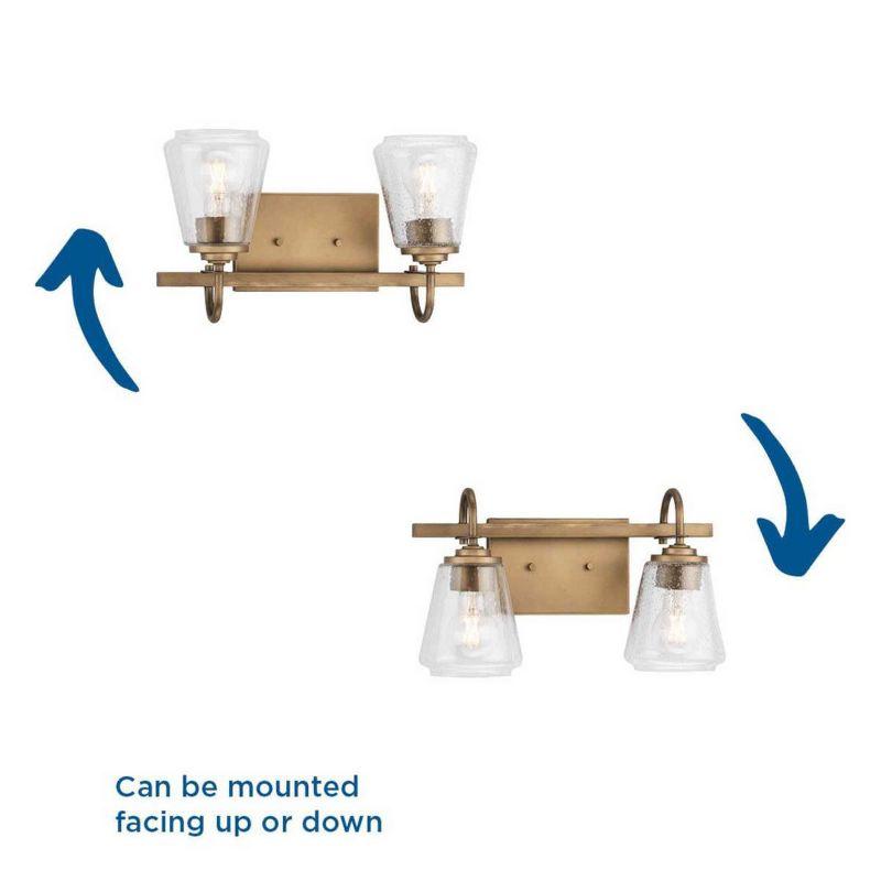 Progress Lighting Martenne 2-Light Vanity Aged Bronze Wall Light with Seeded Glass Shades