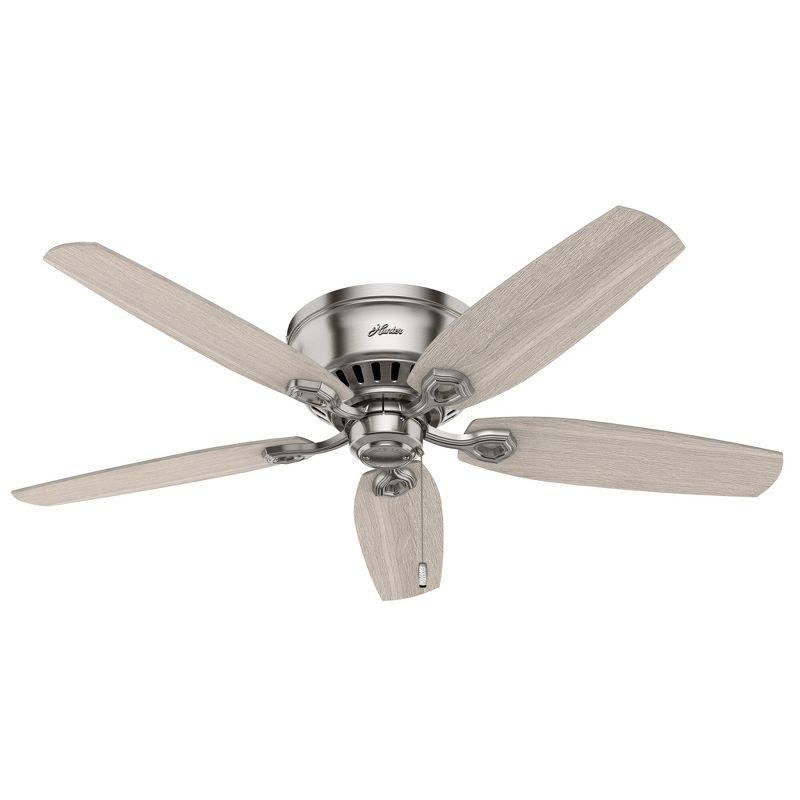 Builder Low Profile 52" 5 - Blade Flush Mount Ceiling Fan with Lights and Pull Chains