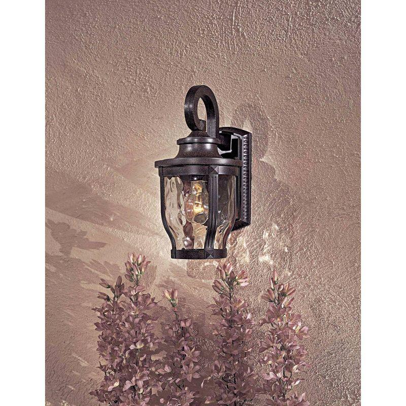 Minka Lavery Rustic Outdoor Wall Light Fixture Corona Bronze 12 1/4" Clear Hammered Glass for Post Exterior Deck Porch Yard Patio