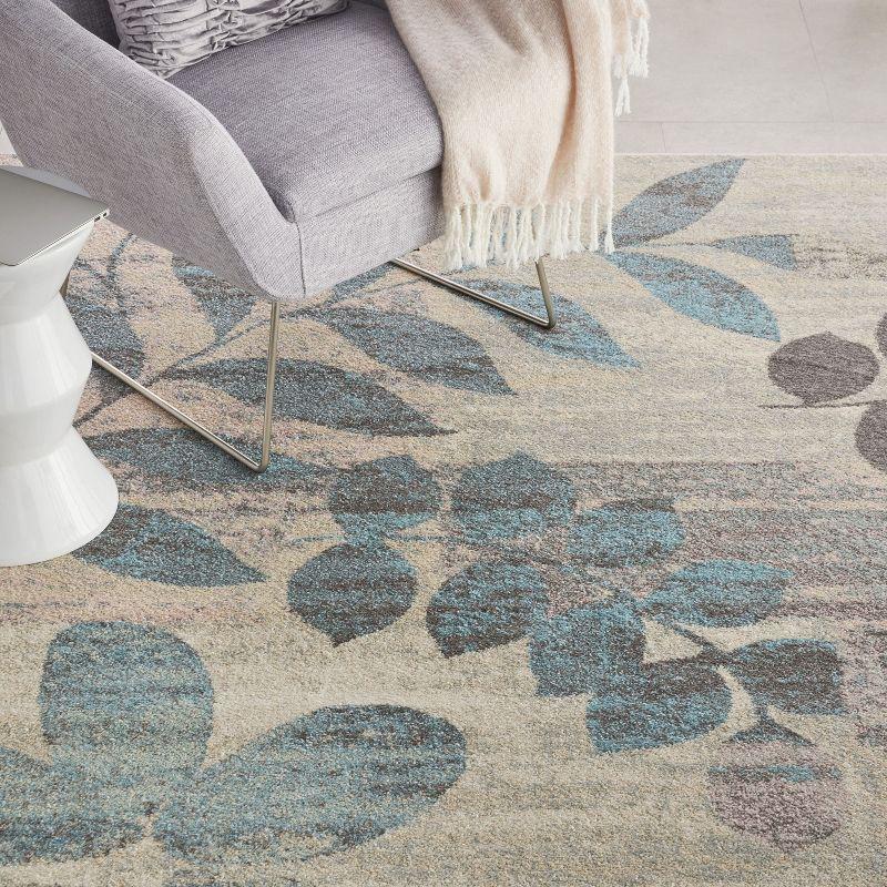 Nourison Tranquil Distressed Farmhouse Botanical Area Rug