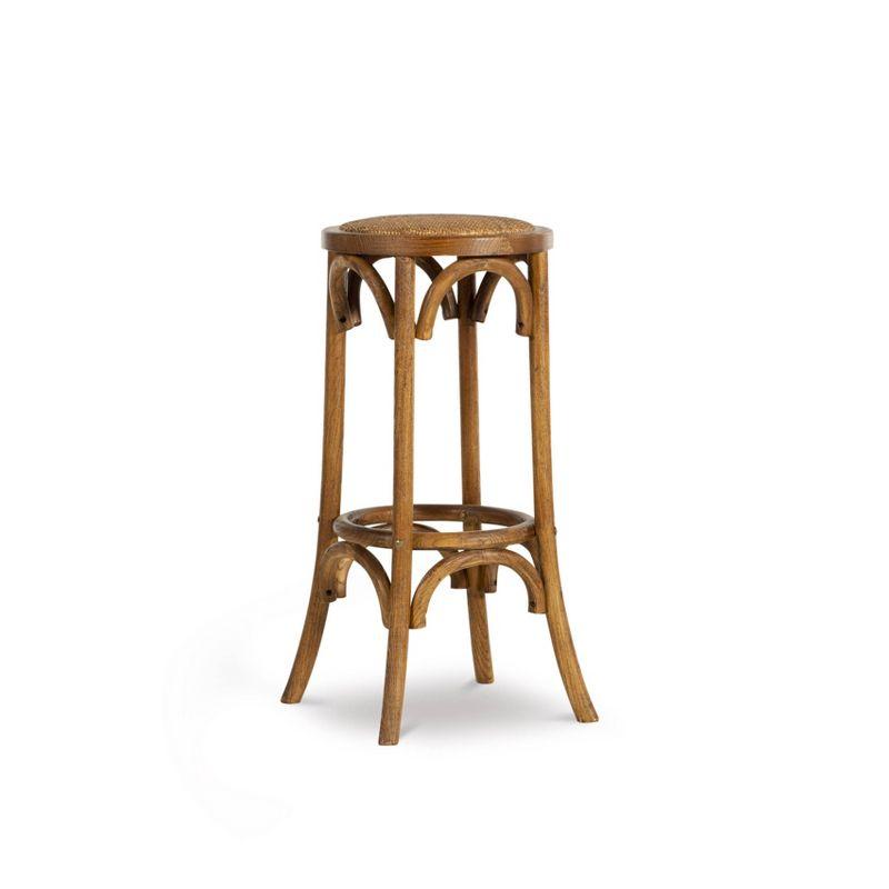 Rae 30" Walnut Brown Elm Wood Rustic Backless Bar Stool