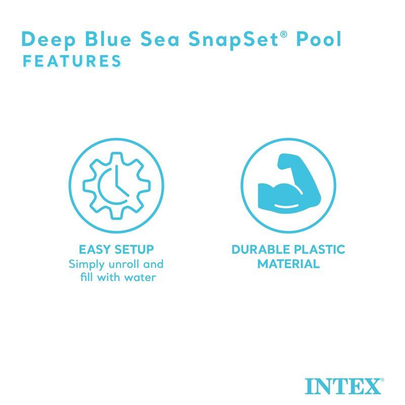 Intex Deep Sea Blue 8 feet x 18 inch SnapSet Instant Round Above Ground Swimming Kiddie Pool for Kids Ages 3 Years and Up