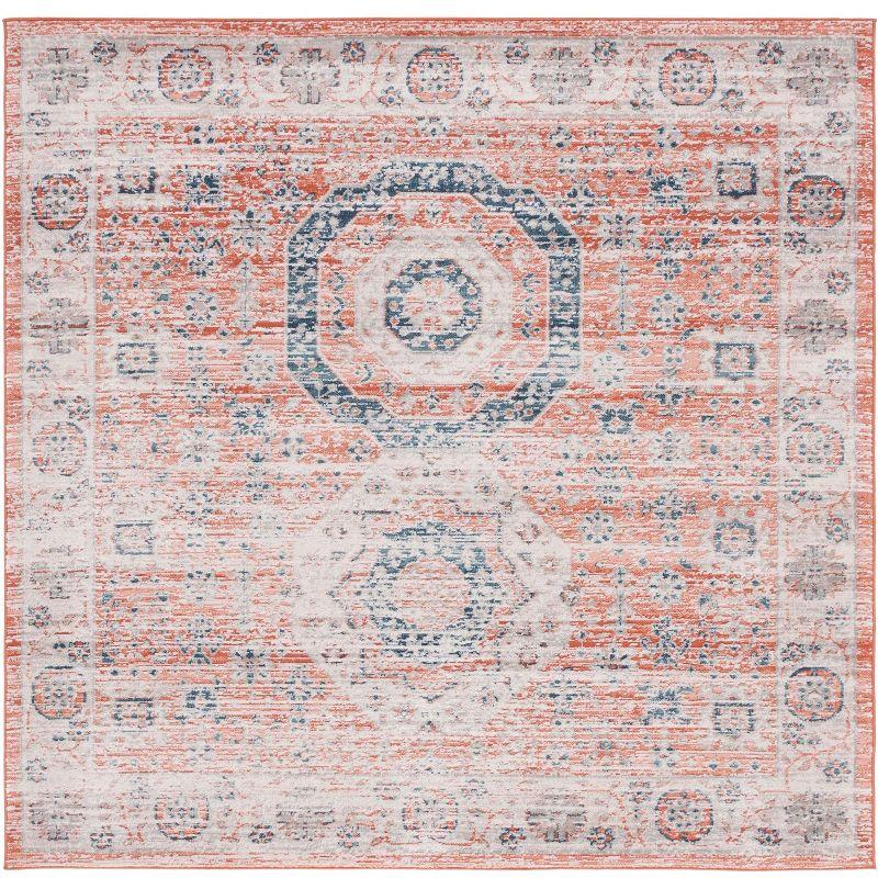 Madison 800 MAD821 Power Loomed Indoor Area Rug - Rust/Ivory - 6'7"x6'7" - Safavieh