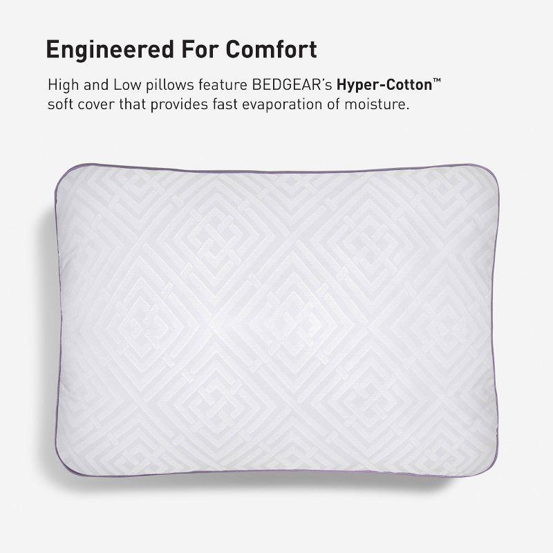 Bedgear Medium High Bed Pillow For Back and Stomach Sleepers Breathable Hypoallergenic Cover: 300 Thread Count, Cotton & Memory Foam