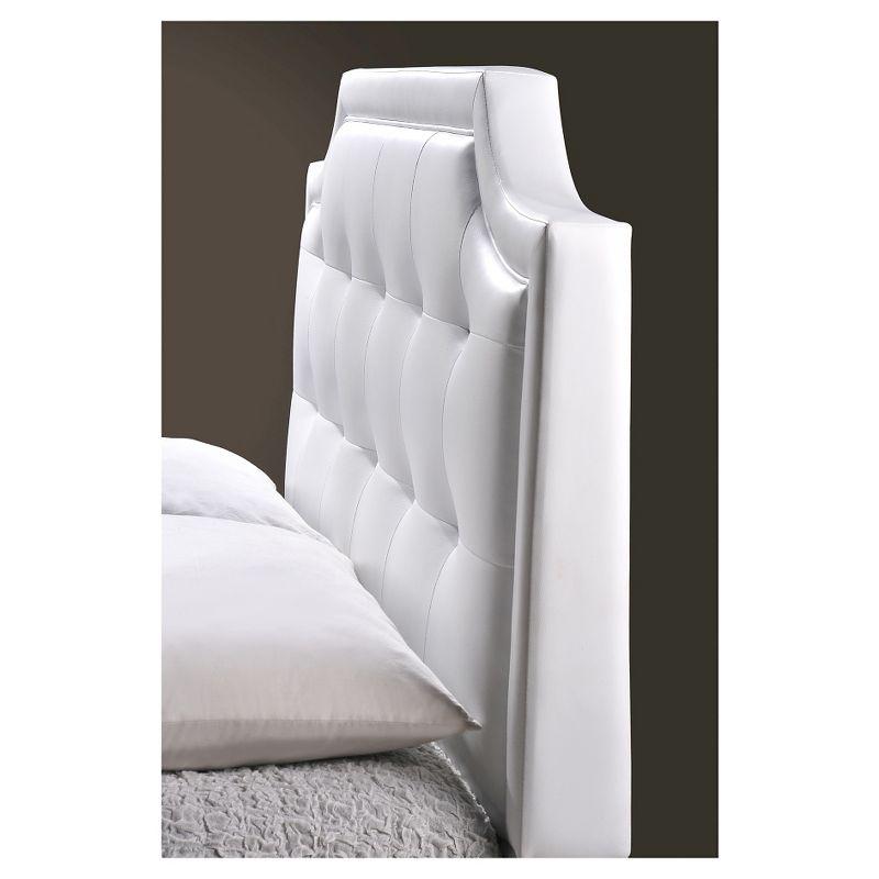 Full Adult Bed 80"x28"x8" White - Baxton Studio: Contemporary Platform Design, Faux Leather