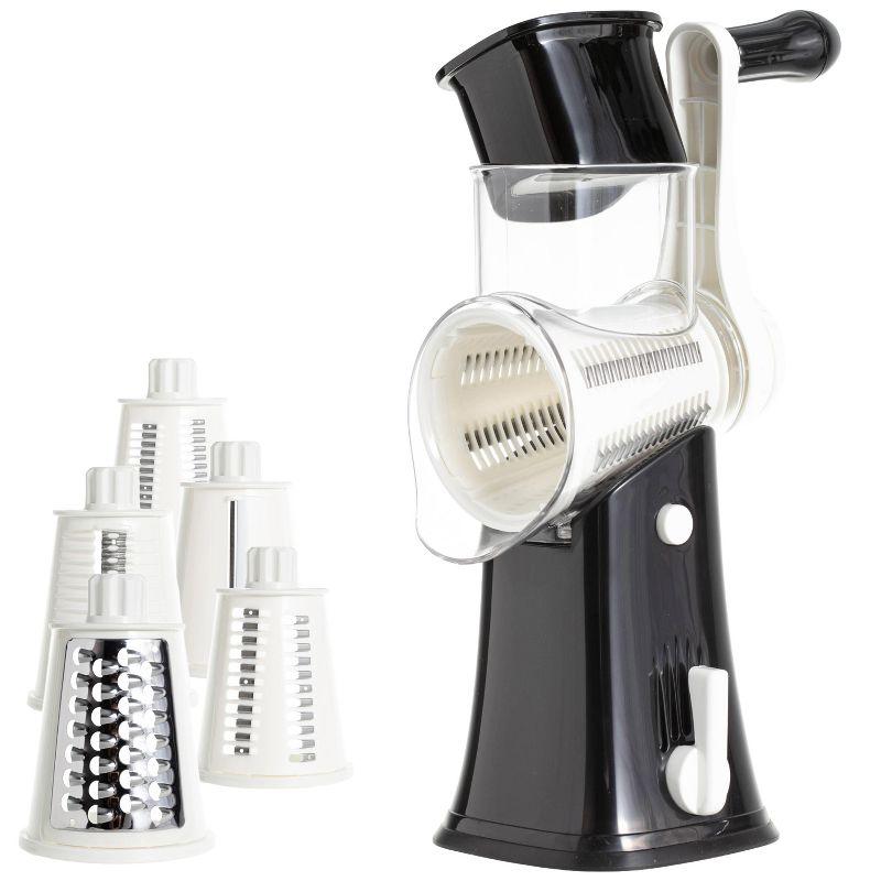 Rotary Cheese Grater with Handle, Manual Cheese Shredder Strong Suction Base. Kitchen Mandoline Vegetable Slicer. Grater for Fruit, Vegetables, Nuts