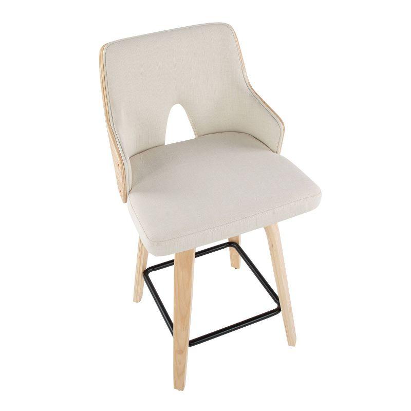 Set of 2 Stella Counter Height Barstools: Swivel, Full Back, Upholstered - LumiSource