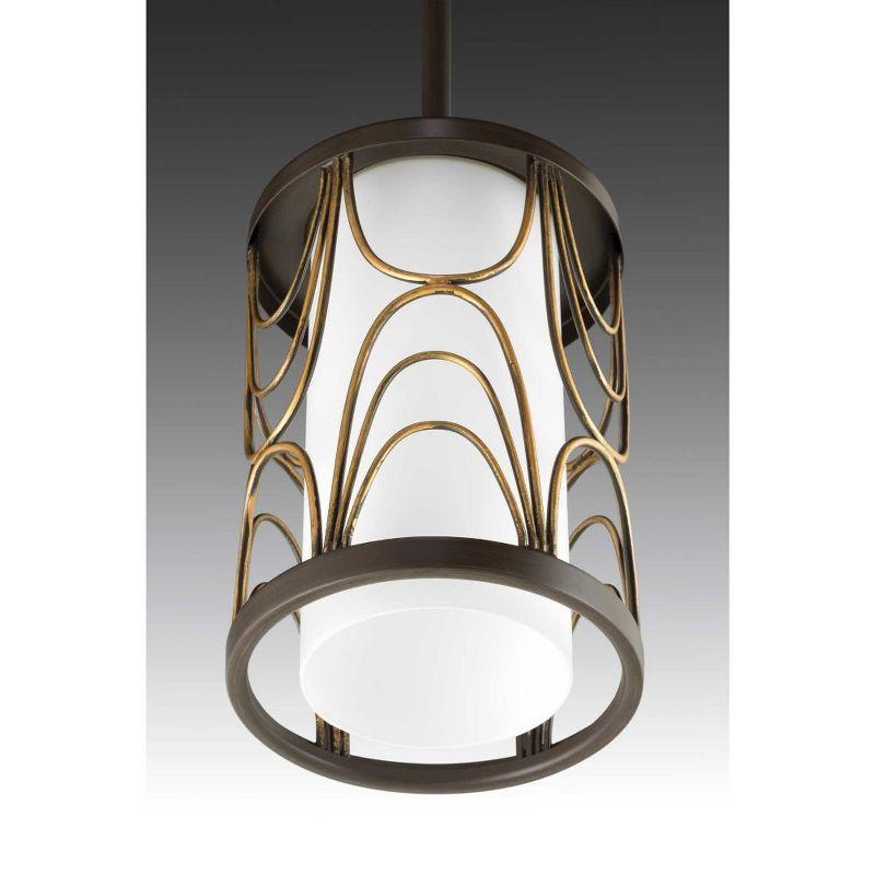 Progress Lighting Cirrine 5-Light Chandelier, Antique Bronze, Etched White Glass