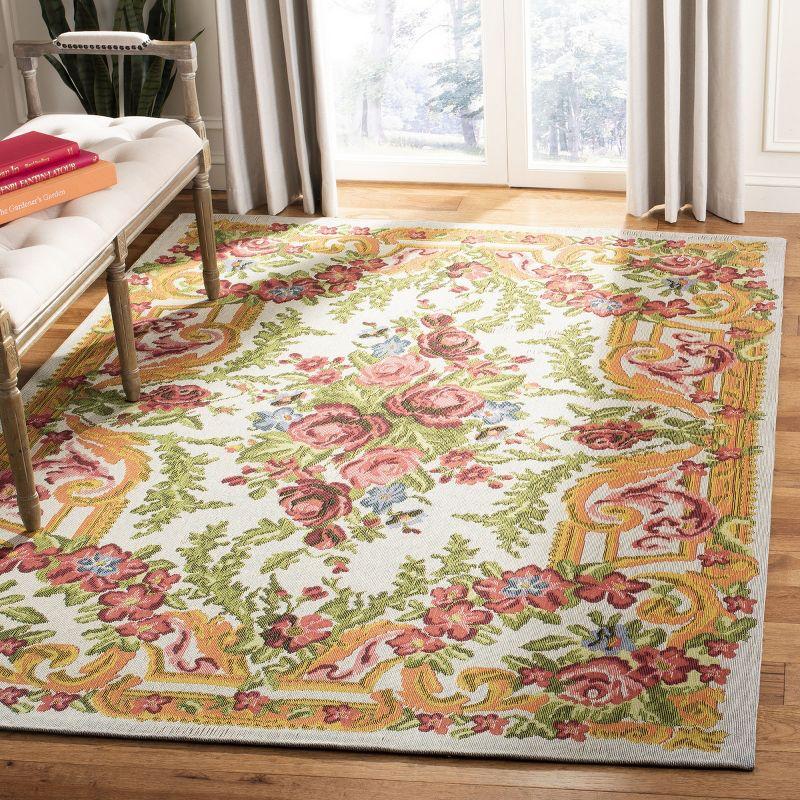 Ivory & Rose Vintage-Inspired 6' x 9' Flat Woven Cotton Blend Rug