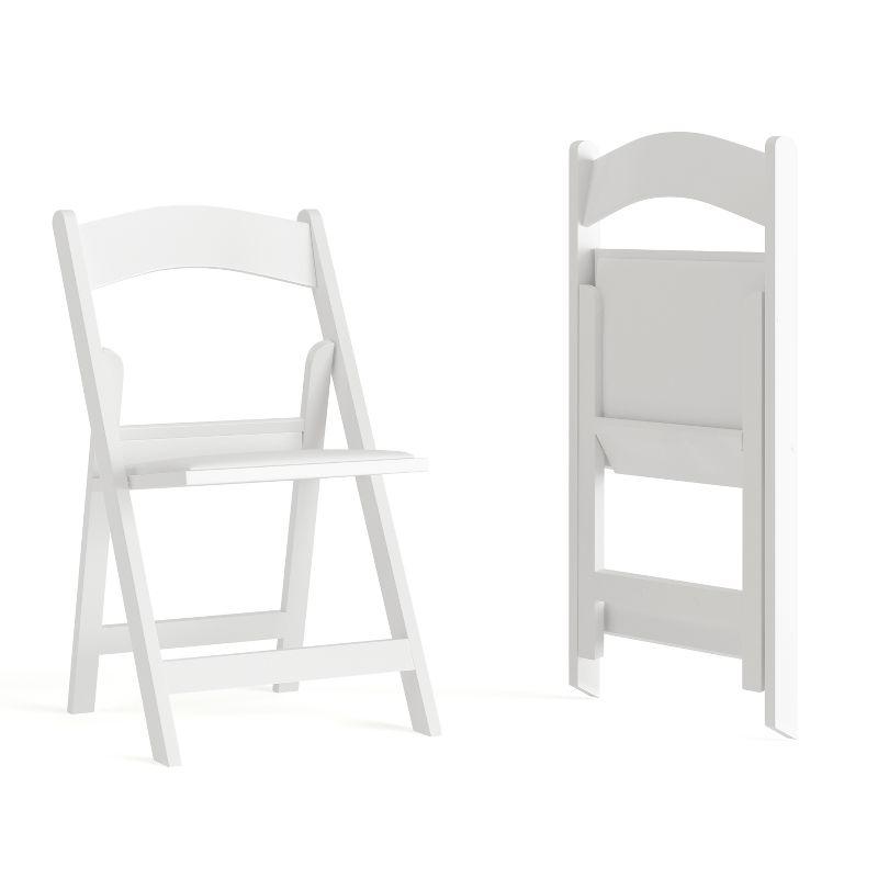 Hercules Series Elegant White Resin Folding Chair with Detachable Cushion