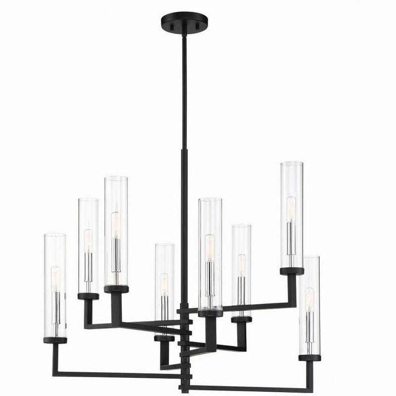 Savoy House Folsom 8 - Light Chandelier in  Matte Black/Polished Chrome