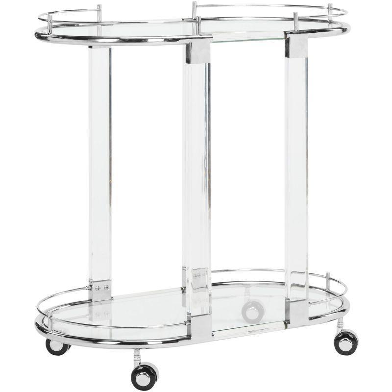 Lennon Acrylic Bar Trolley - Chrome - Safavieh