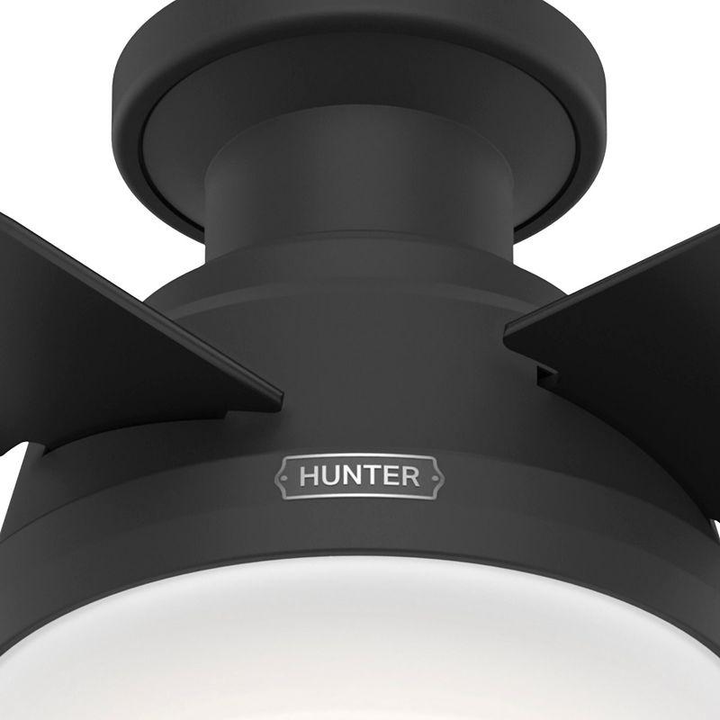 Dempsey Low Profile 44" 4 - Blade Indoor Flush Mount Small Room Ceiling Fan with Lights and Remote