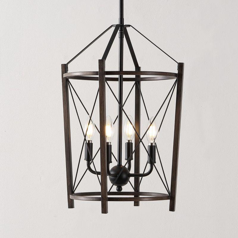 Pe Lightier 4 Light 14" Pendant - Black/Brown - Safavieh.