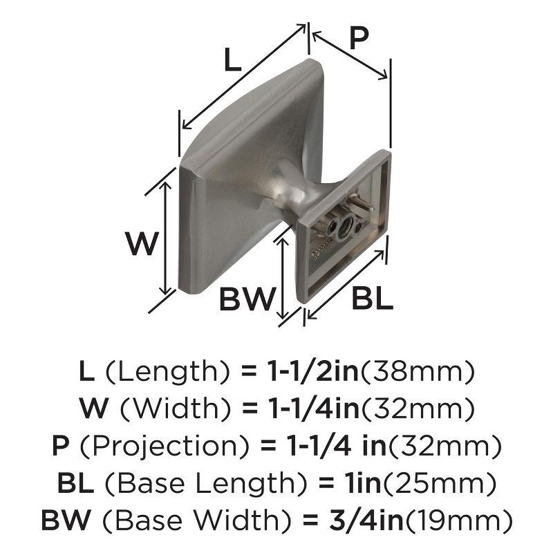 Satin Nickel 1-1/2 inch Rectangular Cabinet Knob