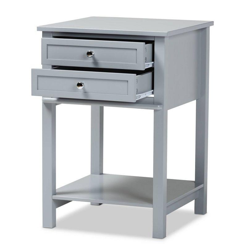 2 Drawer Willow Wood Nightstand -  Baxton Studio
