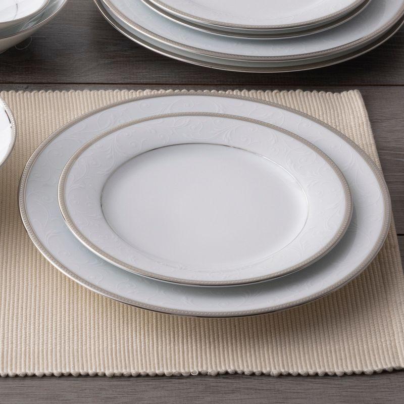 Noritake Regina Platinum 12-Piece Dinnerware Set, Service for 4