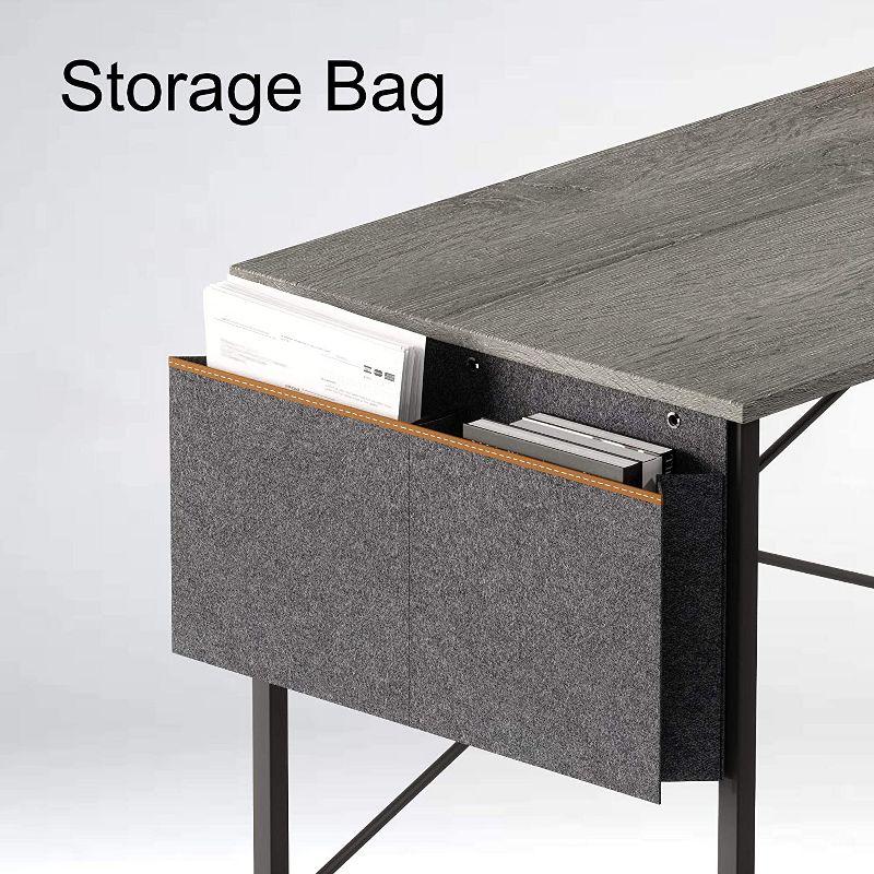 Gray P2 Wood and Steel 44'' Computer Desk with Storage and Headphone Hook