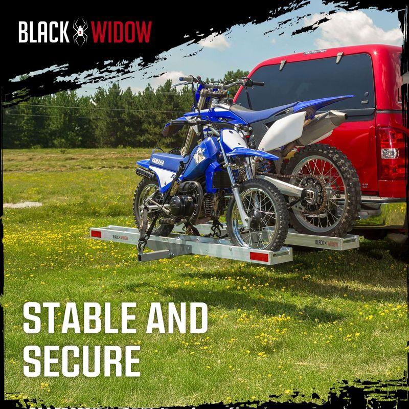 Black Widow Black Widow Double Motorcycle Carrier with Ramp for 2" Hitch, 600 Pound Capacity