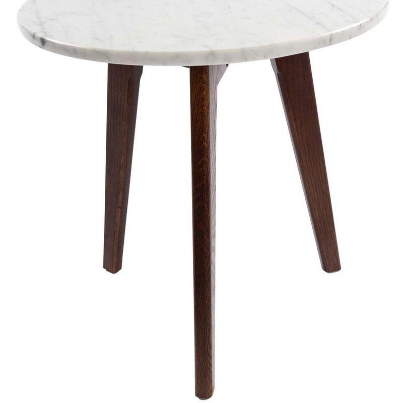 The Bianco Collection Cherie 15" Round Italian Carrara White Marble Side Table