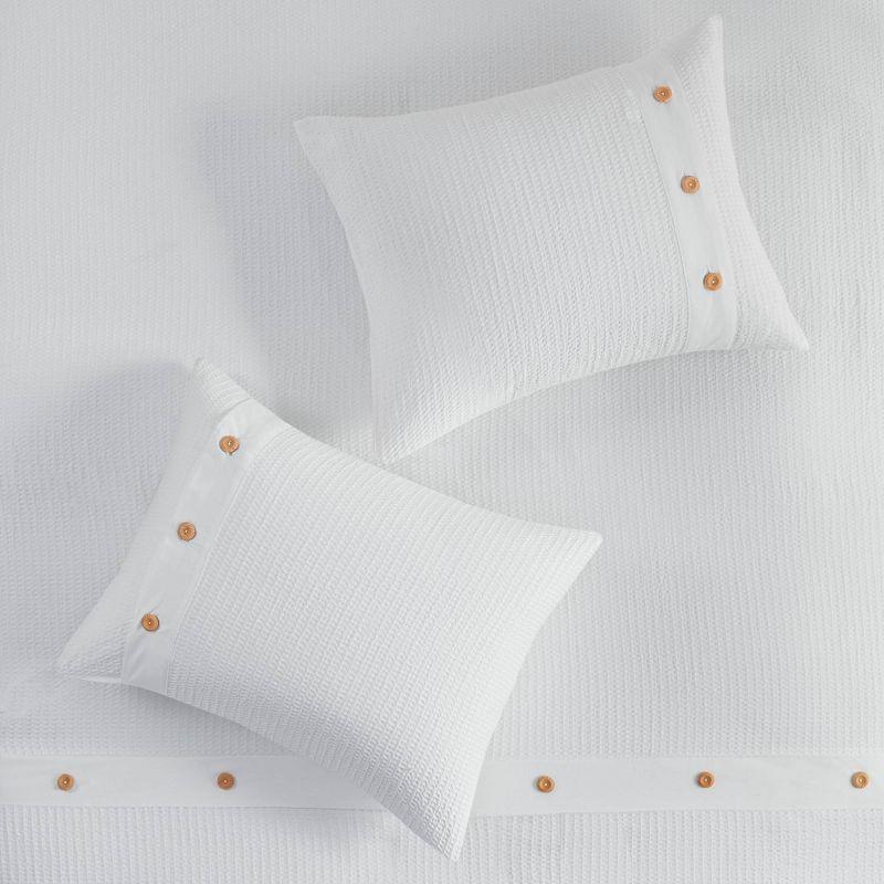 White Cotton Waffle Weave Full/Queen Duvet Cover Set