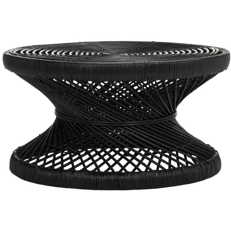 Urban Oasis 32'' Black Rattan Round Coffee Table