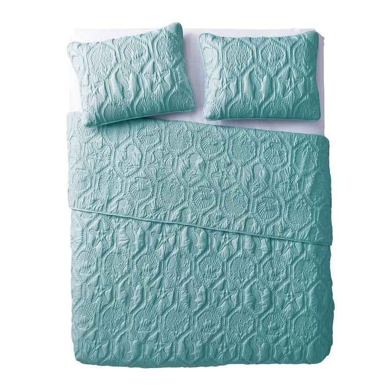 Shore Polyester Textured Sea Life Quilt Set