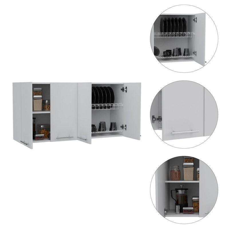 Depot E-Shop Wall Cabinet 24" H, four Doors, with two internal Shelves and internal plate and glass organizer