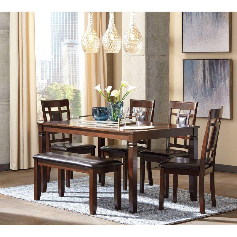 Bennox Transitional Brown Wood Formal Dining Set with 4 Chairs