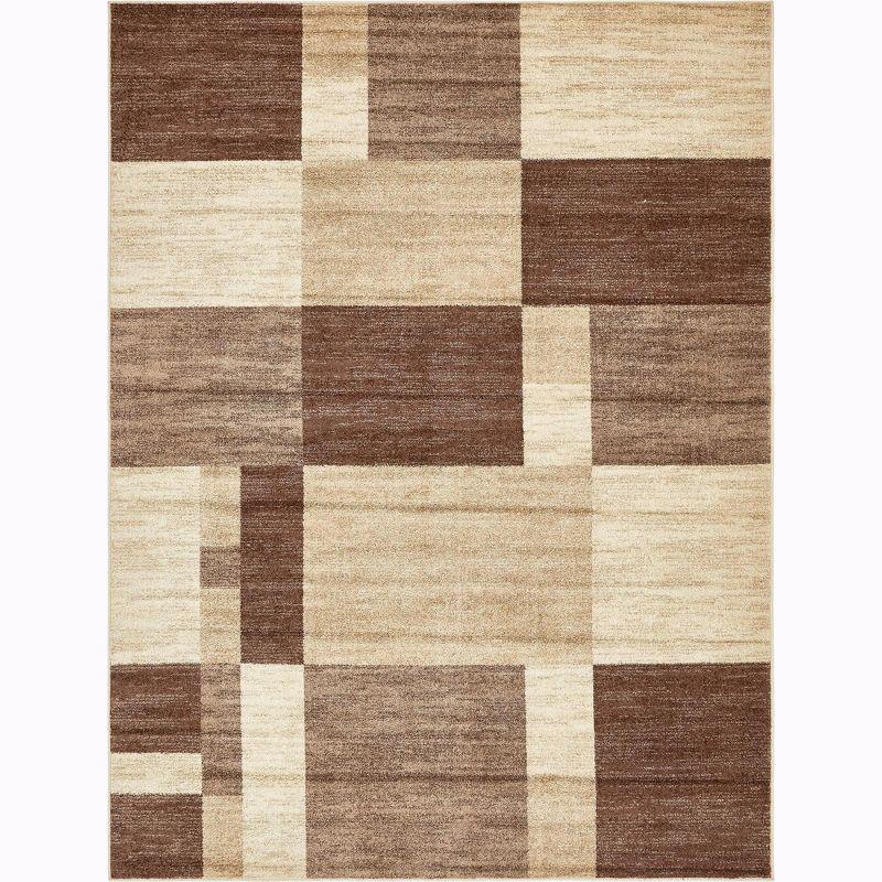 Unique Loom Autumn Collection Area Rug - Providence (9'  x 12' Rectangle Light Brown/Brown)