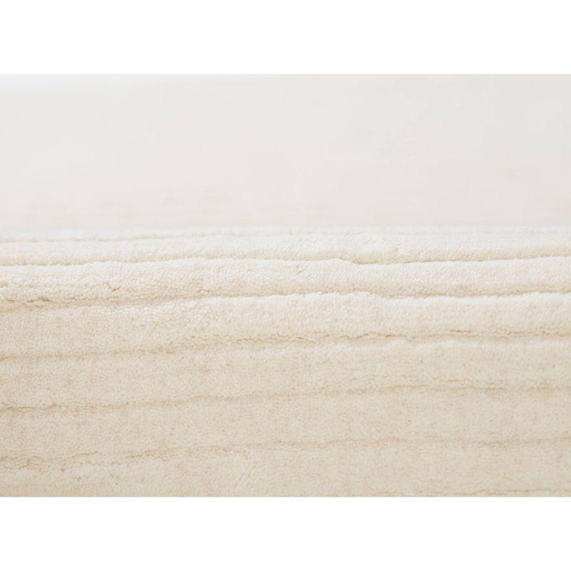 Momeni 5'x8' Asher Solid Handloomed Area Rug White: Wool, Medium Pile, Handmade, Indoor, Rectangle, Cotton Backing