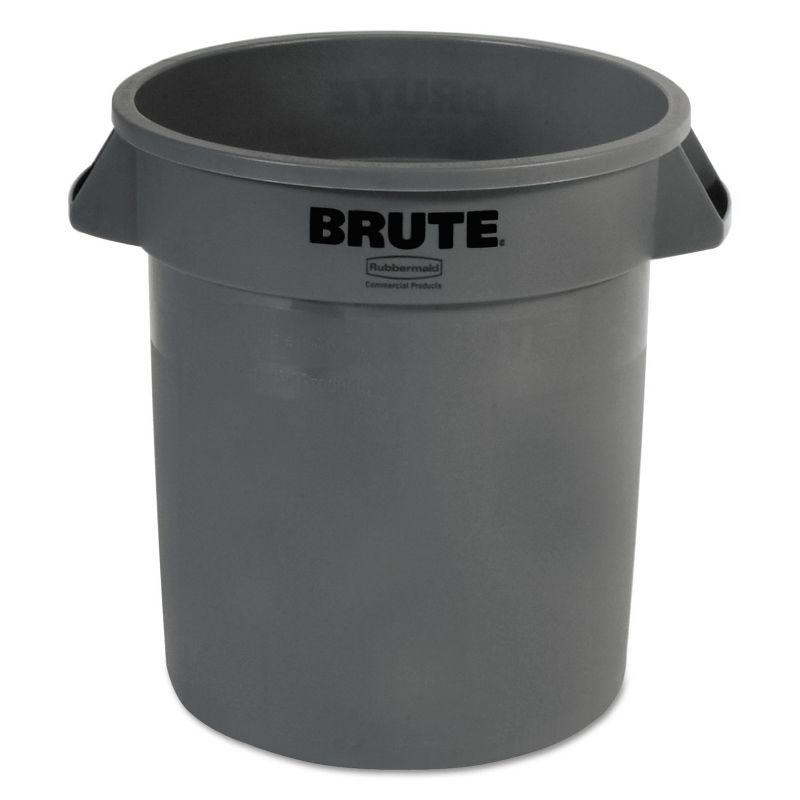 Gray 10-Gallon Round Plastic Commercial Garbage Receptacle