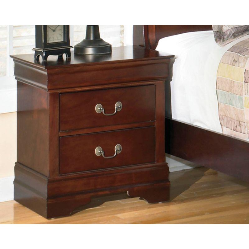 Signature Design by Ashley Alisdair Nightstand Brown/Beige: Traditional Style with Metal Glides, Storage Drawer