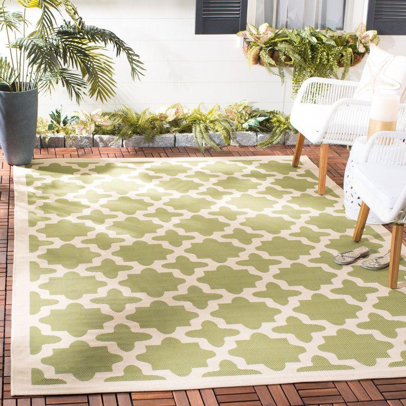 Black Square Stain-Resistant Synthetic Outdoor Rug