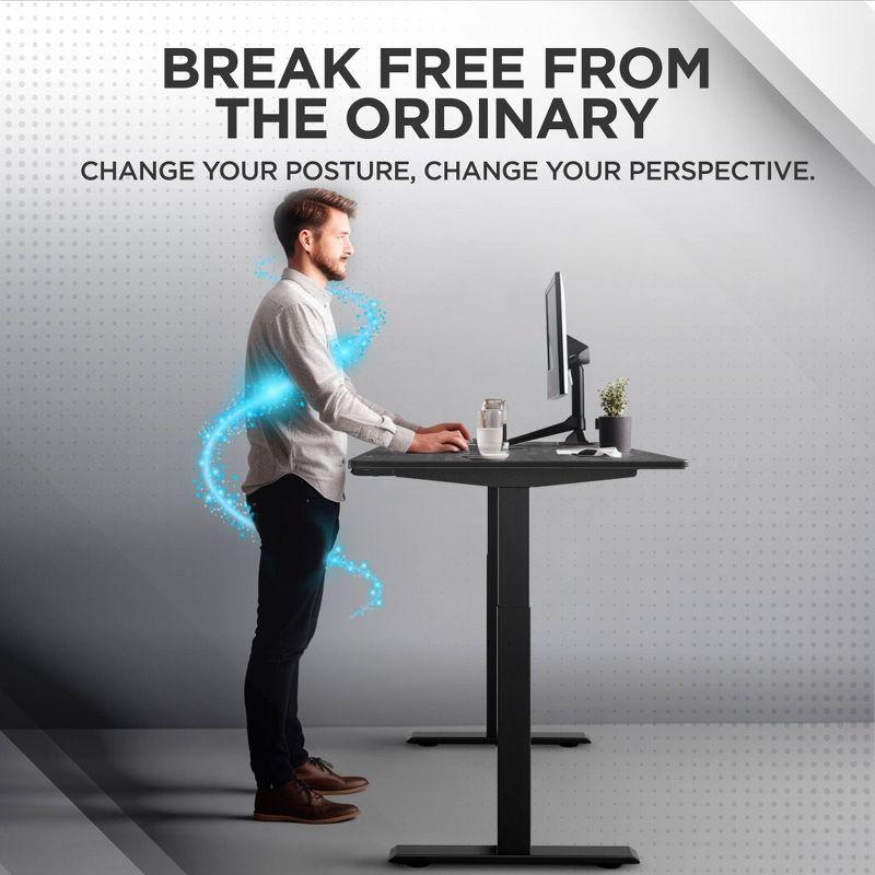 60"x30" Electric Standing Desk with Adjustability Bamboo Black - Uncaged Ergonomics