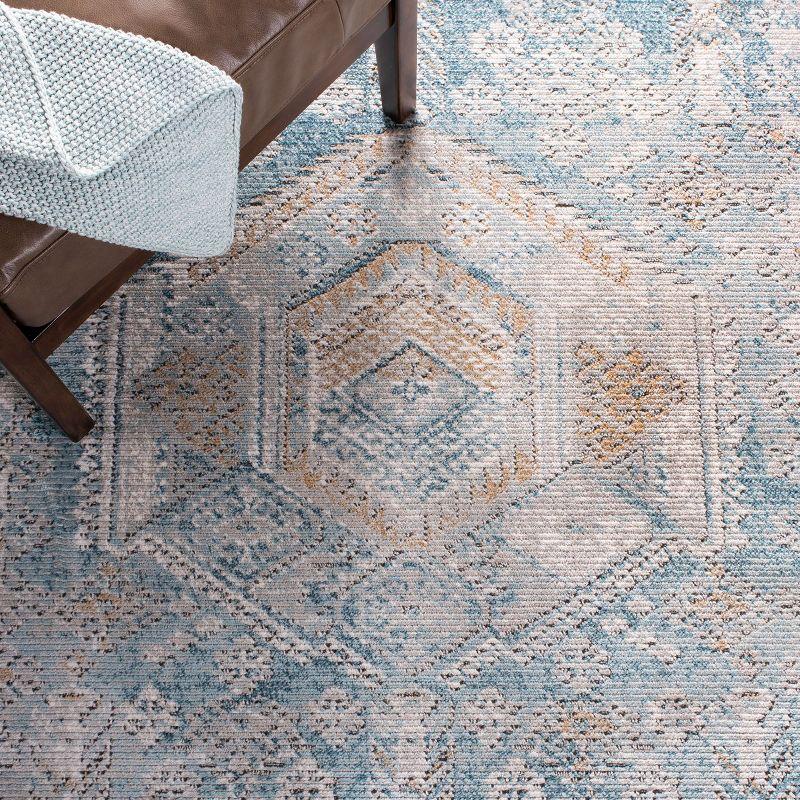 Shivan SHV727 Power Loomed Indoor Runner Rug - Blue/Gold - 2'2"x8' - Safavieh