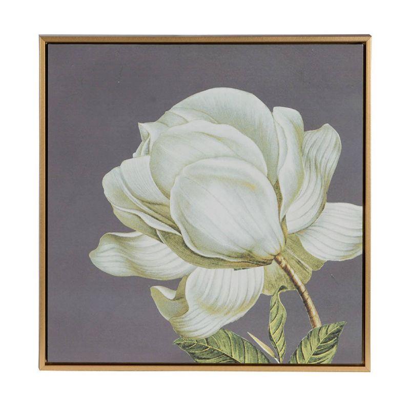 Blooming Florals Framed Wall Art -20"W X 1.5"L X 20"H - Gold