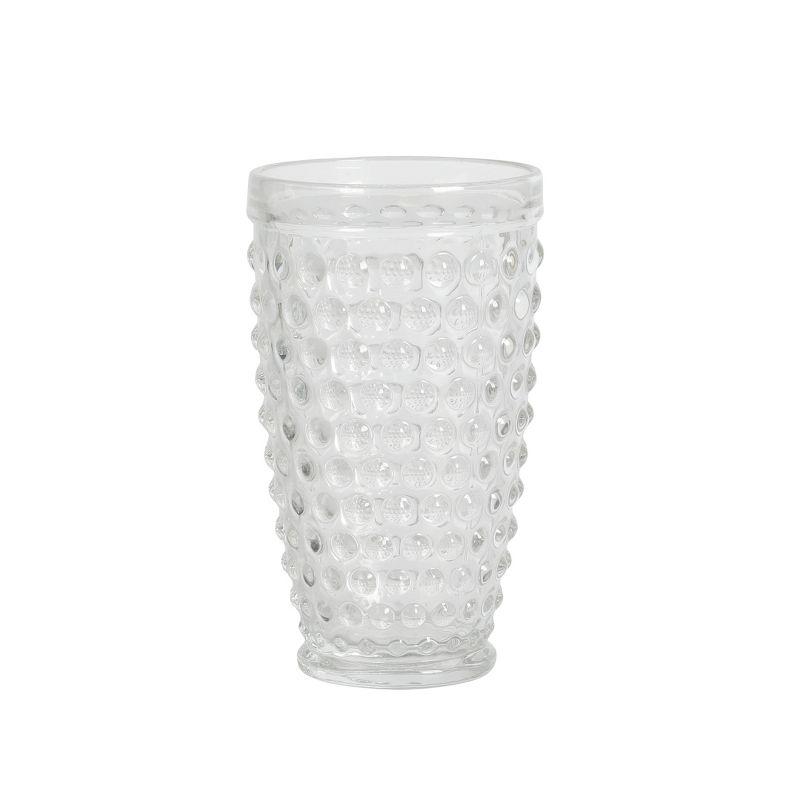 Martha Stewart Chauncey 4-Pack 14.3 oz Hobnail Handmade Glass Tumbler - Clear