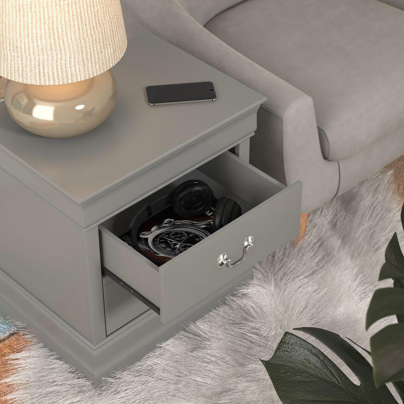 Galano Ireton 2-Drawer Nightstand in Gray Effortless Assembly & Stylish Storage Solution- 21.5''W x 15.8''D x 24.0''H