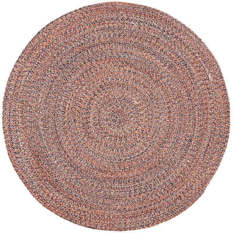 Braided BRD701 Hand Woven Area Rug - Terracotta/Ivory - 6' Round - Safavieh.