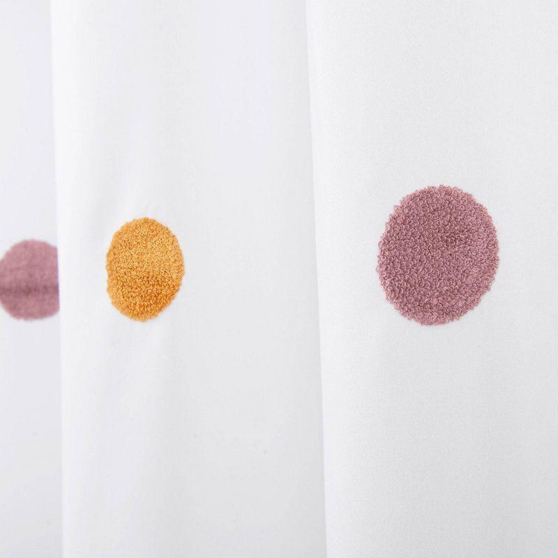 Allure Home Creations Dots Shower Curtain: Polyester Bath Curtain, Microfiber, Buttonhole Top