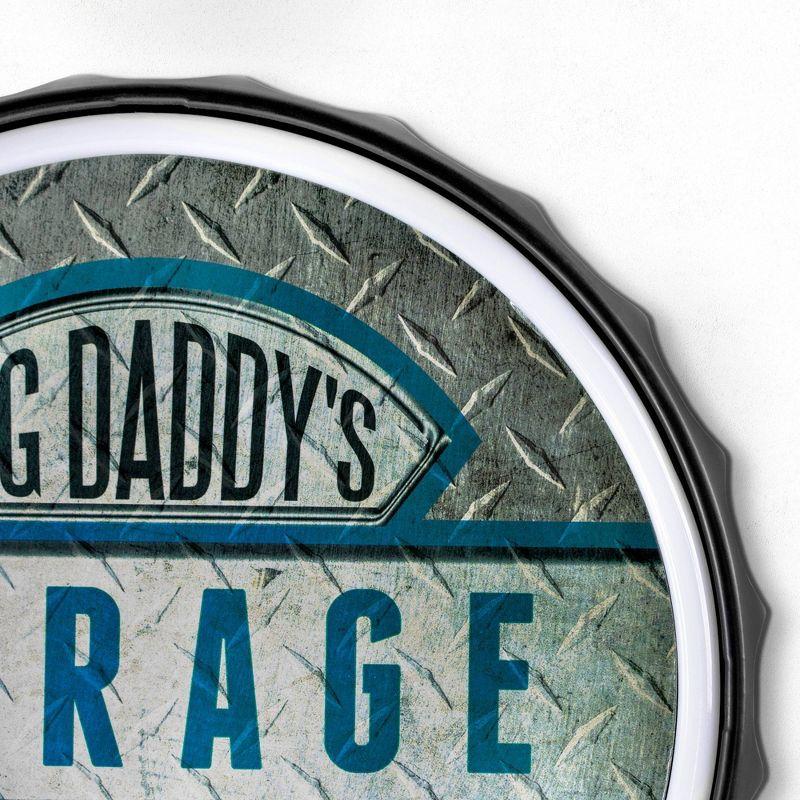 American Art Decor Big Daddy's Garage LED Neon Light Sign Wall Decor Blue/Silver : Man Cave and Home Bar Decor