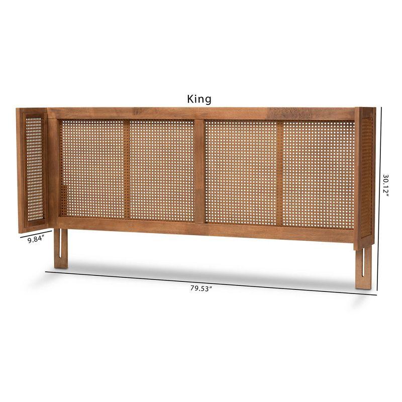 Baxton Studio King Rina Wood Wrap Around Headboard Ash Walnut: Rubberwood Frame, Non-Upholstered