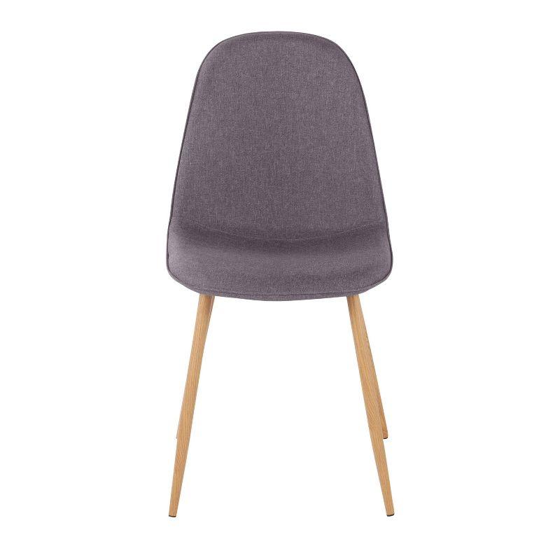 Set of 2 Pebble Metal/Polyester Dining Chairs Natural/Charcoal - LumiSource: Steel Frame, Tapered Legs, Foam Cushion