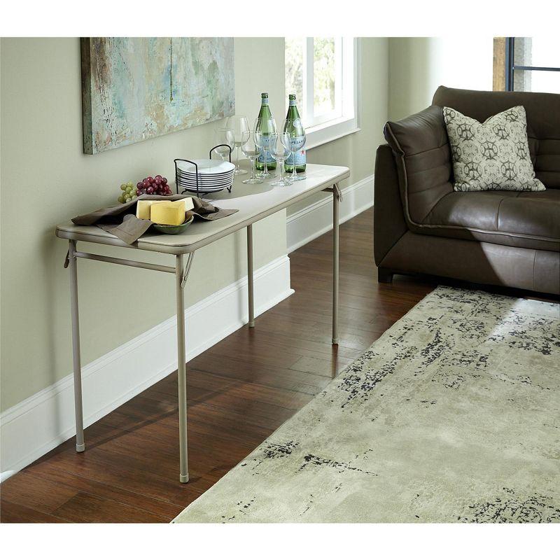 COSCO 20" x 48" Vinyl Top Serving Folding Table