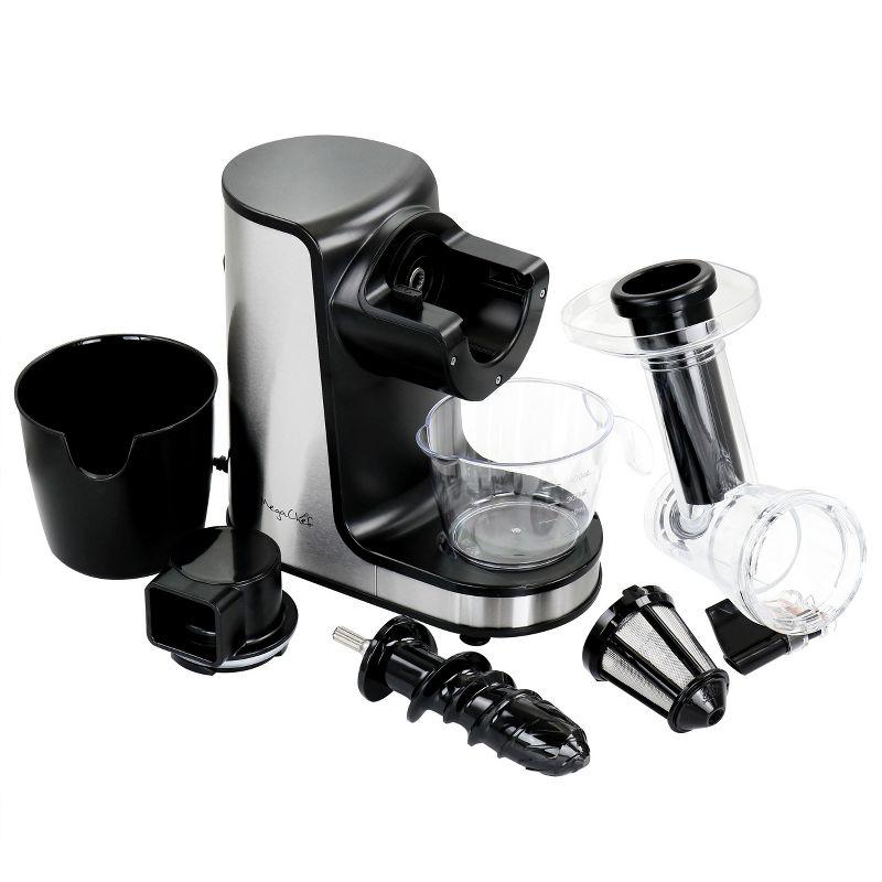 MegaChef 150 Watt 2 Speed Stainless Steel Electric Slow Masticating & Cold Press Juicer