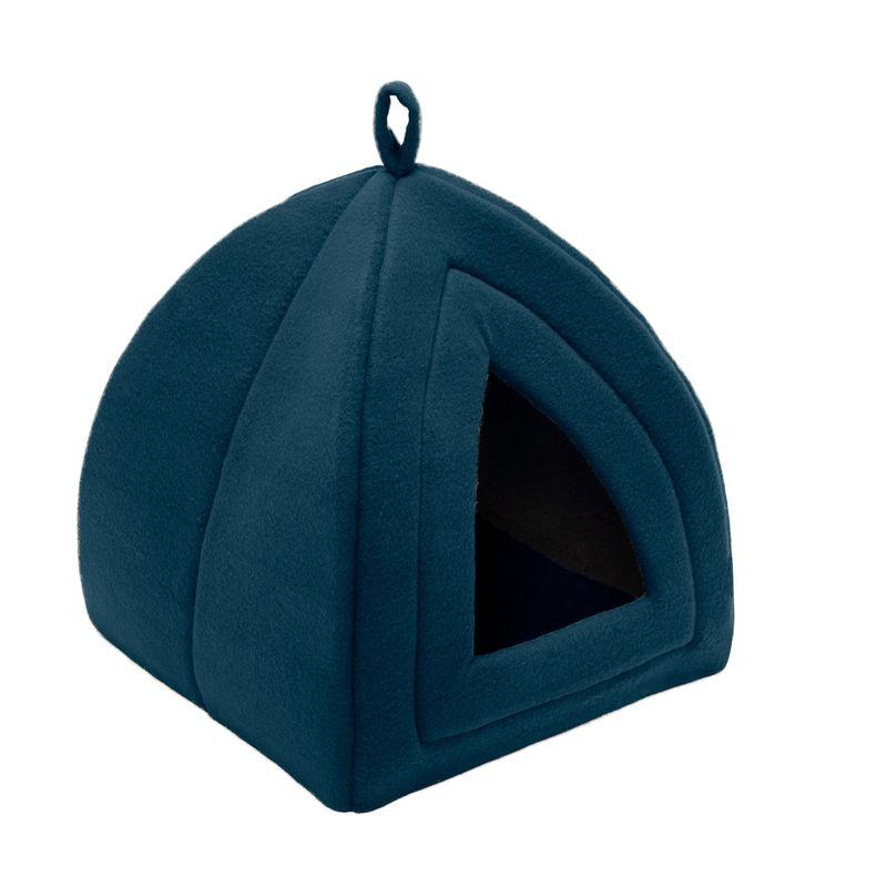 FurHaven Fleece Pet Tent Small Dog and Cat Bed - Small, Lagoon Blue